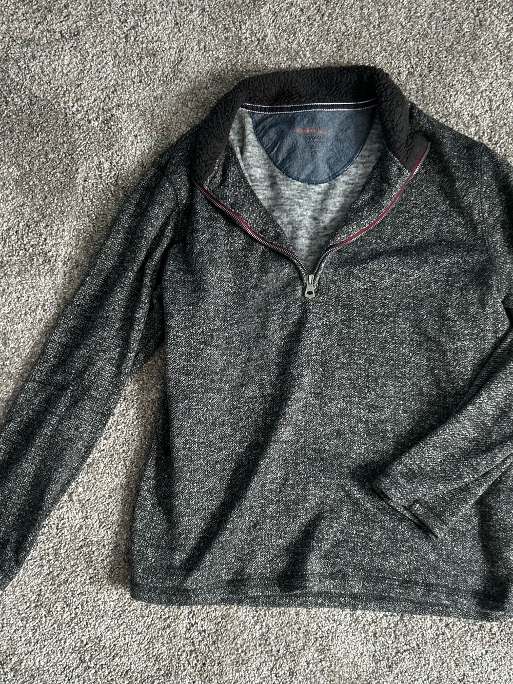 Men's Weatherproof Vintage quarter- Zip Sweater - Classic Pullover Large